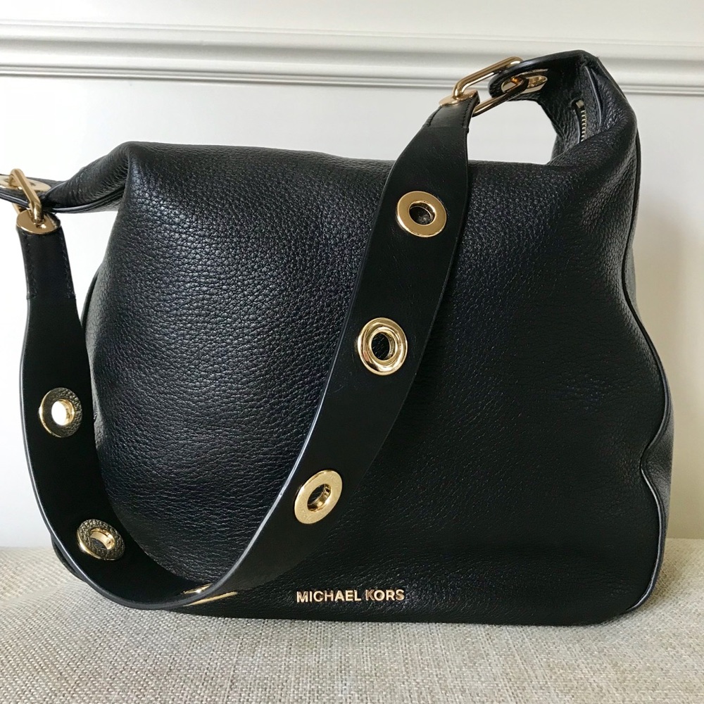 Michael Kors Large Leather Shoulder Bag, Black